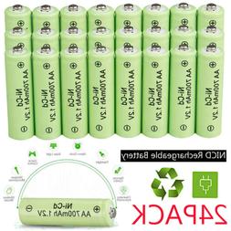 24 AA Rechargeable Batteries NiCd 700mAh 1.2v Garden Solar N