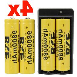 18650li-ion 9800mah Rechargeable Batteries+dual Charger For 