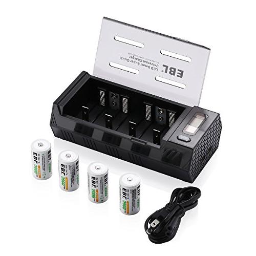 Ebl C Size Rechargeable Batteries With Upgraded Aa 9666